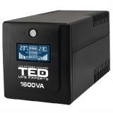 UPS 1600VA/900W LCD Line Interactive AVR 4 schuko USB Management TED Electric TED001597 - imagine 4